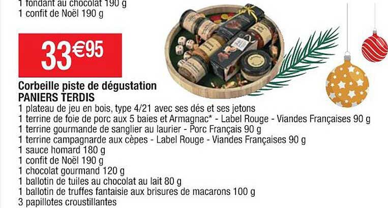 corbeille piste de dégustation paniers terdis