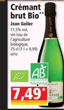 crémant brut bio jean geiler