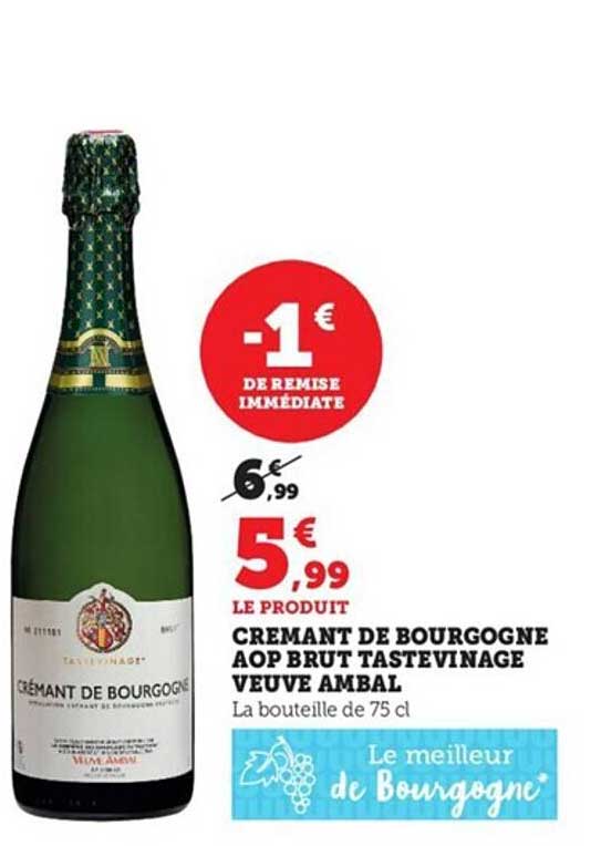 crémant de bourgogne aop brut tastevinage veuve ambal