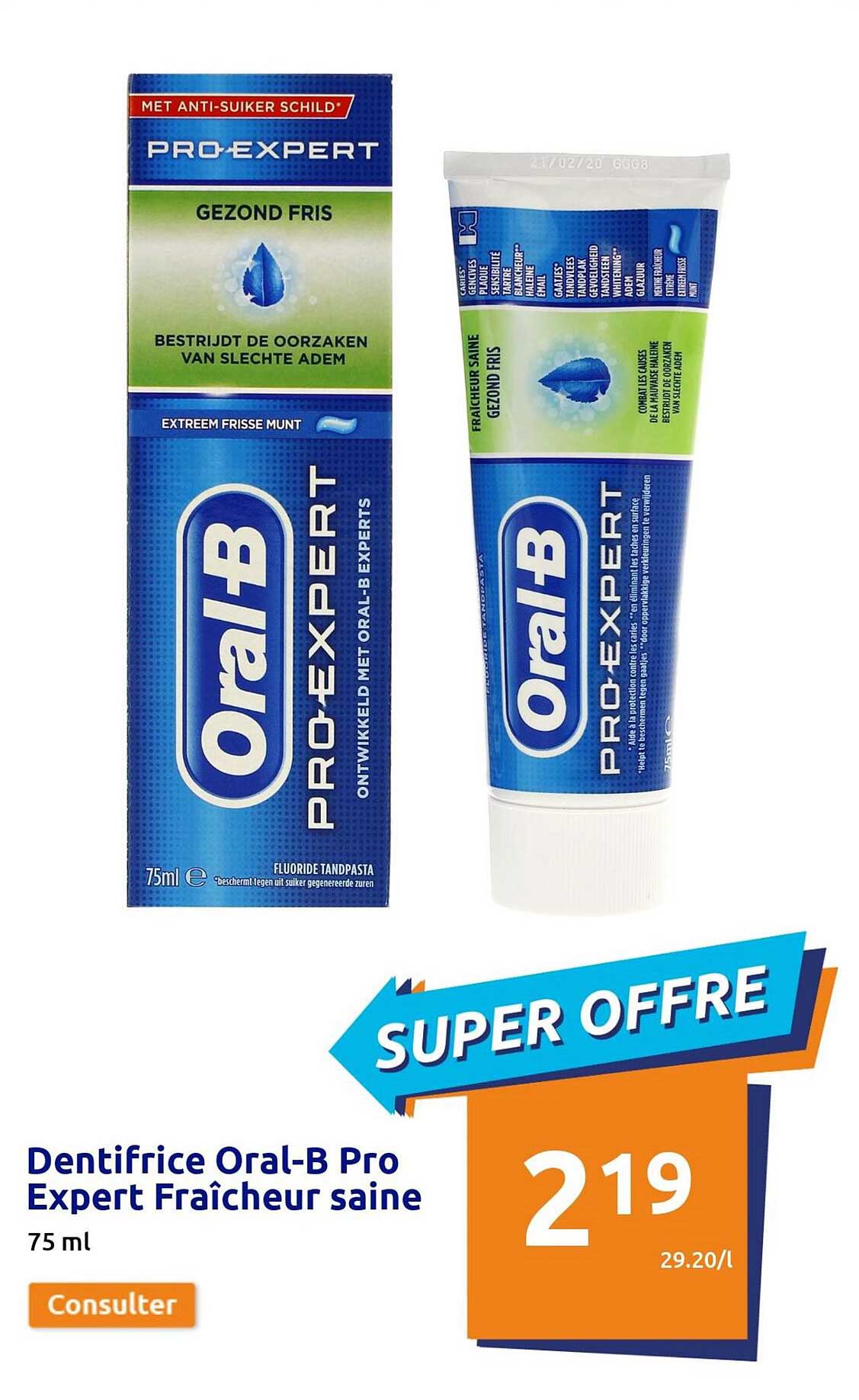 dentifrice oral-b pro expert fraîcheur saine