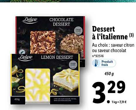 dessert à l'italienne deluxe