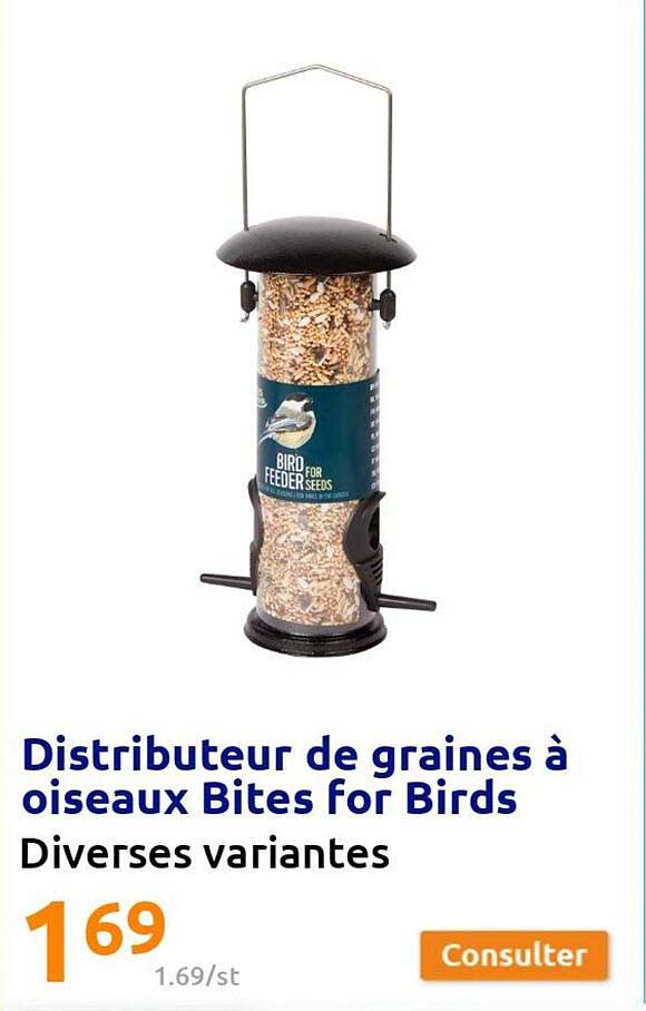 distributeur de graines à oiseaux bites for birds