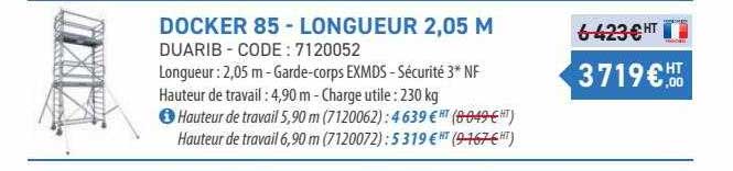 docker 85 - longueur 2,05 m duarib