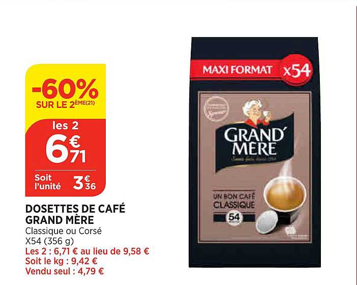 dosettes de café grand mère