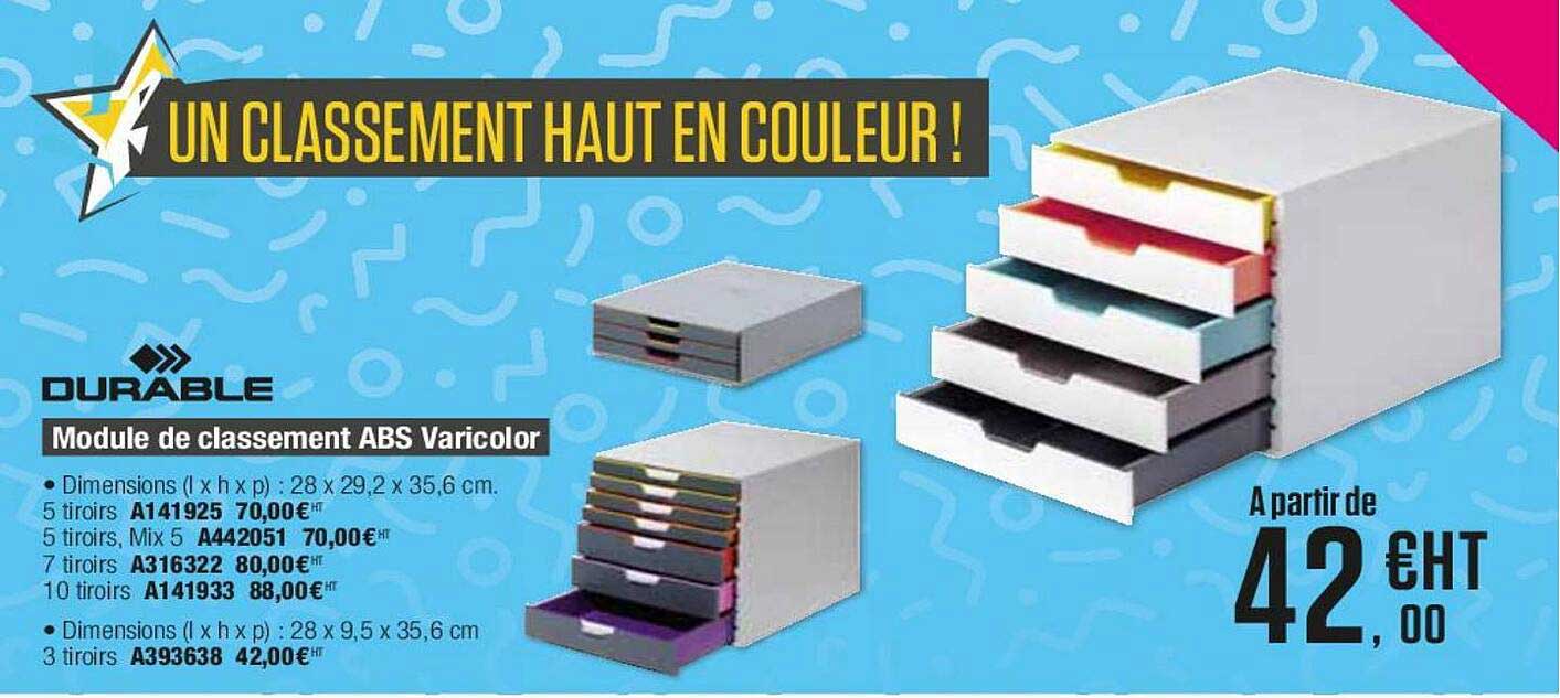 Durable Module De Classement Abs Varicolor