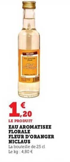 eau aromatisée florale fleur d'oranger niclaus