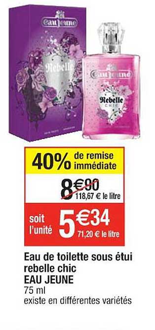 Eau De Toilette Sous étui Rebelle Chic Eau Jeune