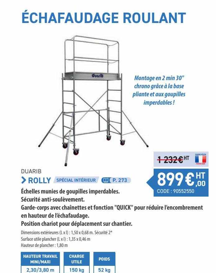 échafaudage Roulant Duarib