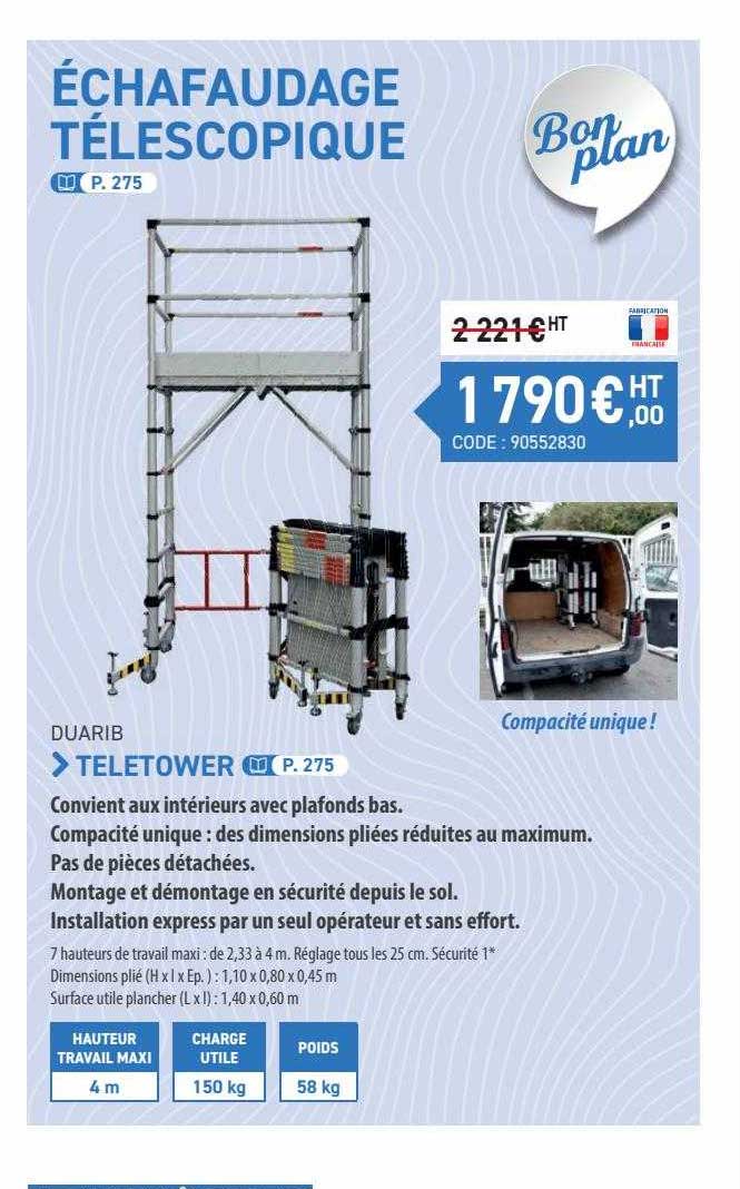 échafaudage télescopique duarib