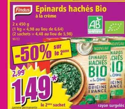 épinards Hachés Bio Findus