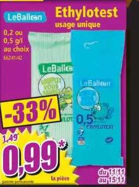 ethylotest usage unique le ballon
