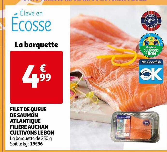 filet de queue de saumon atlantique filière auchan cultivons le bon