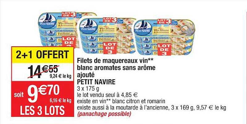filets de maquereaux vin blanc aromates sans arôme ajouté petit navire