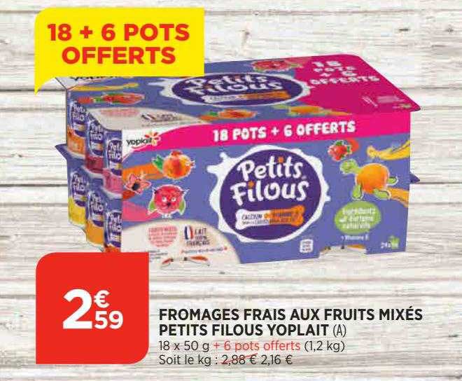 Fromages Fraix Aux Fruit Mixés Petits Filous Yoplati
