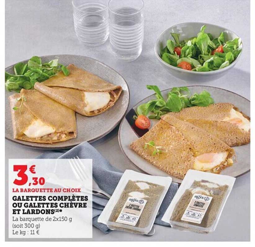 galettes complètes ou galettes chèvre et lardons