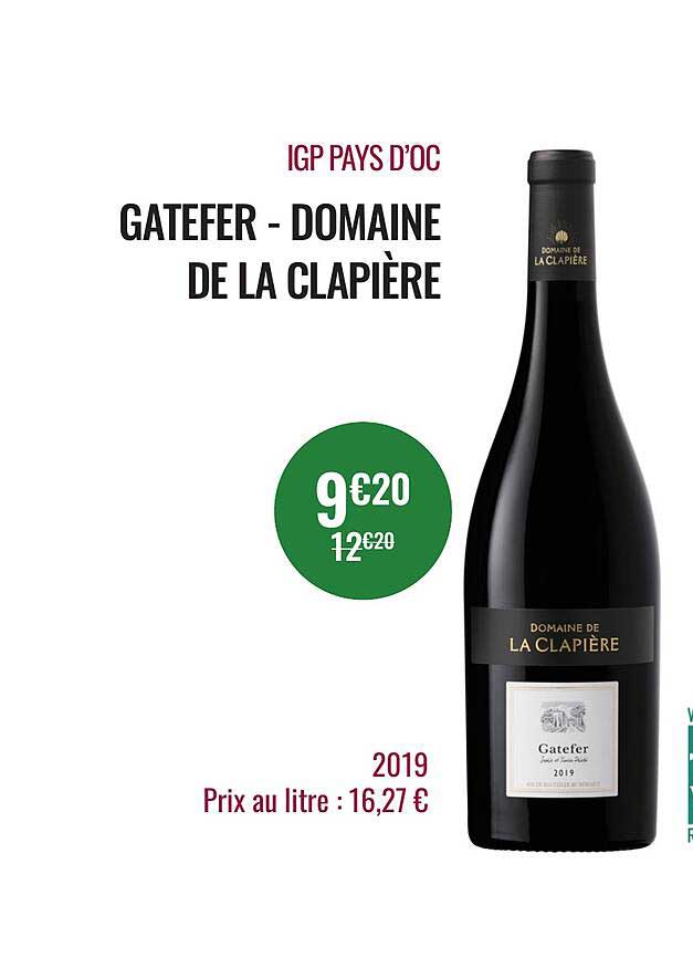 igp pays d'oc gatefer - domaine de la clapière