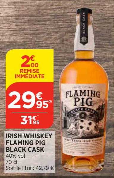 irish whiskey flaming pig black cask