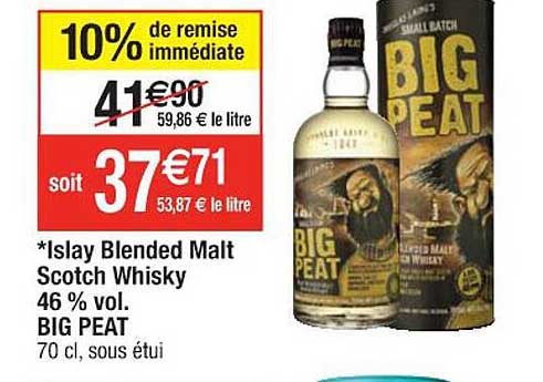 islay blended malt scotch whisky 46% vol. big peat
