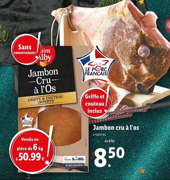 Jambon Cru à L'os Saint Alby