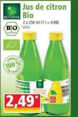 jus de citron bio bio sonne