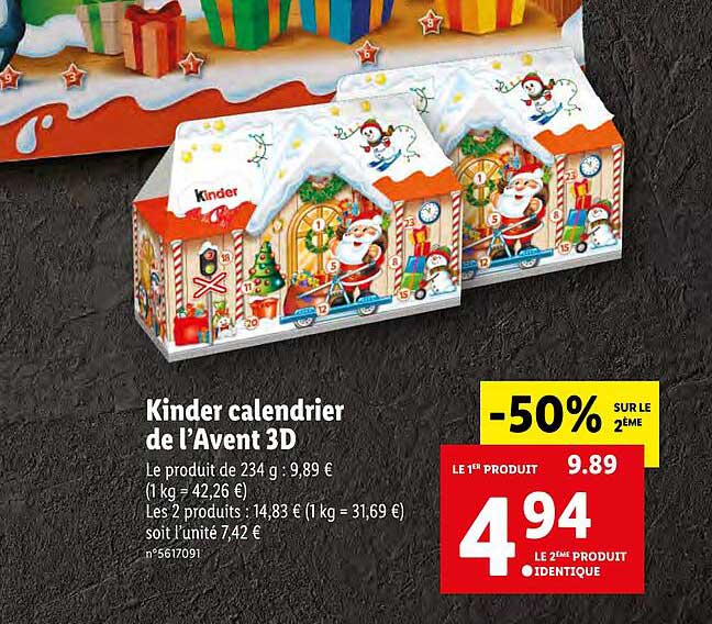kinder calendrier de l'avent 3d