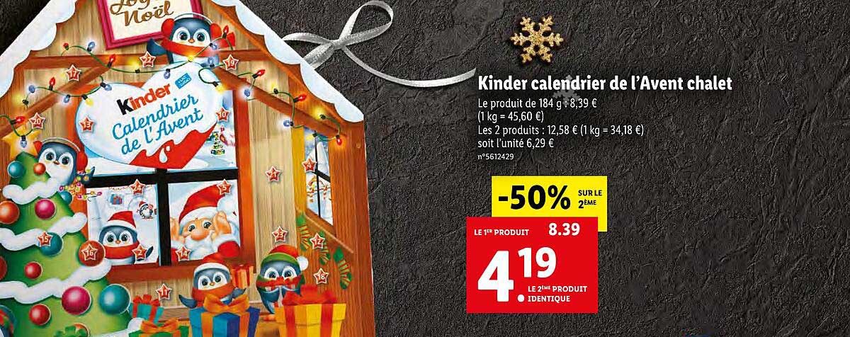kinder calendrier de l'avent chalet