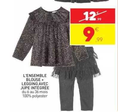l'ensemble blouse + legging avec jupe intégrée