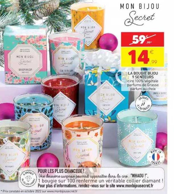 la bougie bijou 9 senteurs mon bijou secret