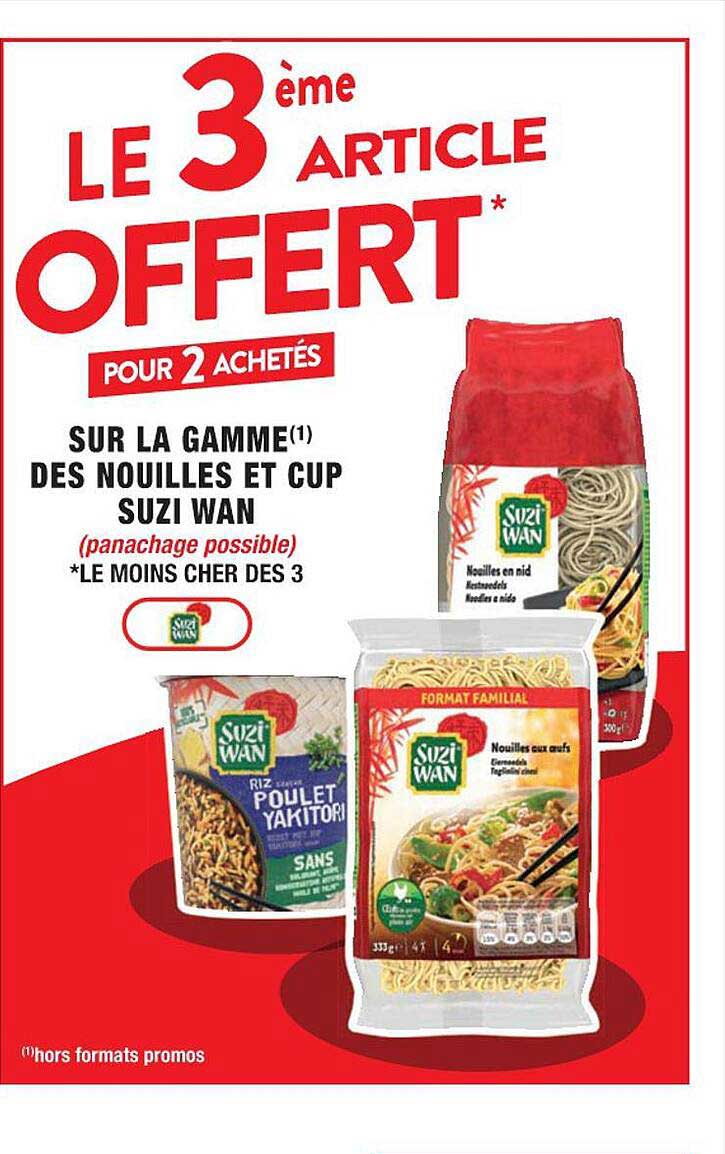 la gamme des nouilles et cup suzi wan