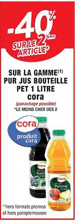 la gamme pur jus bouteille pet 1 litre cora