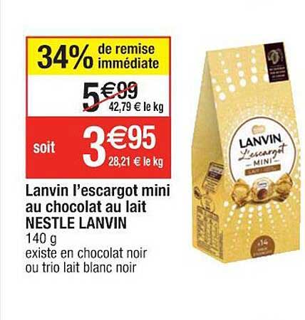 lanvin l'escargot mini au chocolat au lait nestlé lanvin