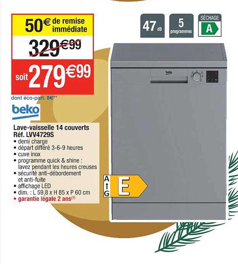 lave-vaisselle 14 couverts beko