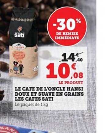 le café de l'oncle hansi doux et suave en grains les cafés sati