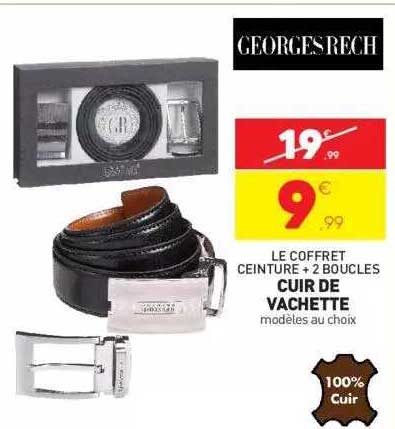 le coffret ceinture + 2 boucles cuir de vachette georges rech