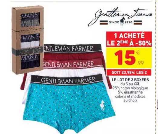 le lot de 3 boxers gentleman farmer