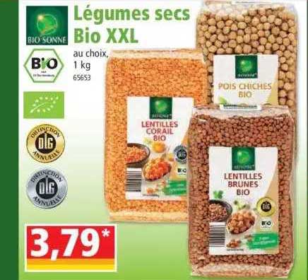légumes secs bio xxl bio sonne