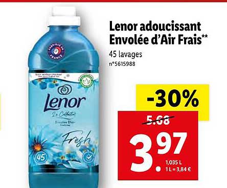 Lenor Adoucissant Envolée D'air Frais