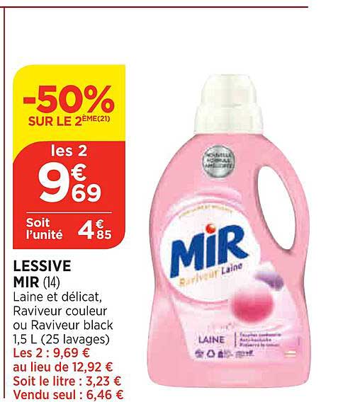 Lessive Mir -50% Sur Le 2ème