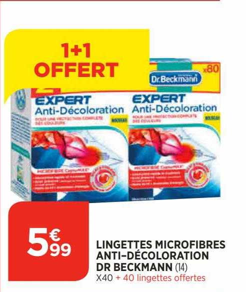 lingettes microfibres anti-décoloration dr beckmann