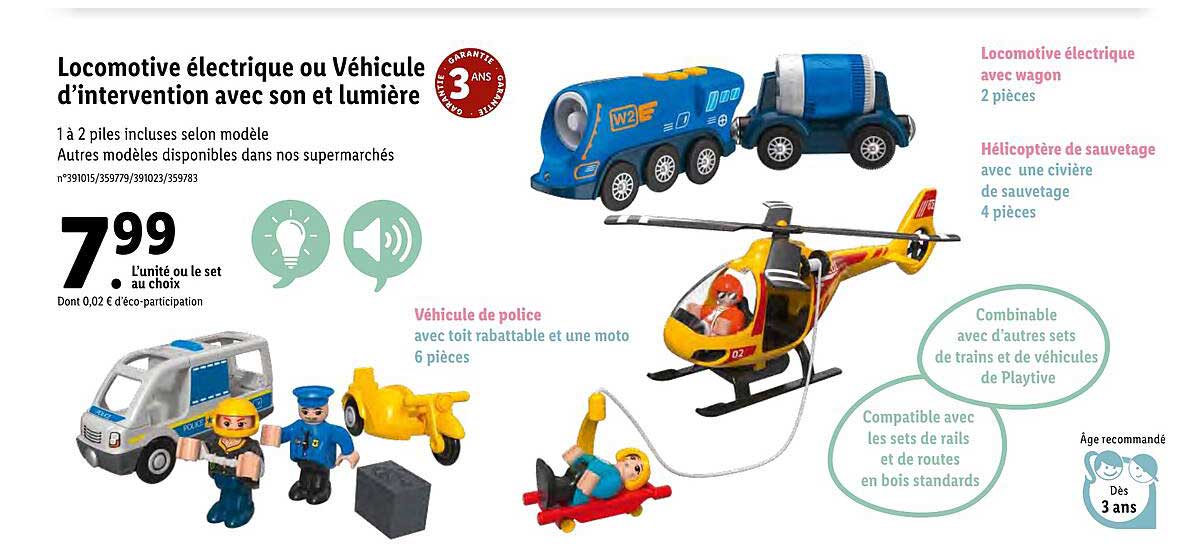 locomotive électrique ou véhicule d'intervention avec son et lumière