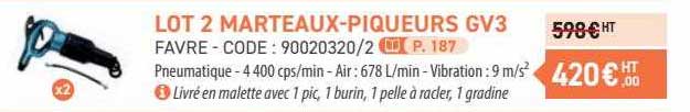 lot 2 marteaux-piqueurs gv3 favre