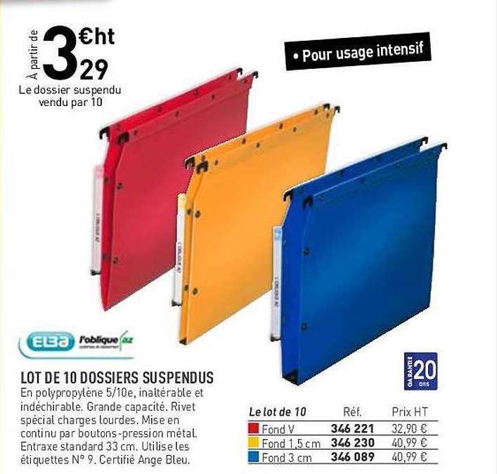 Lot De 10 Dossiers Suspendus Elba
