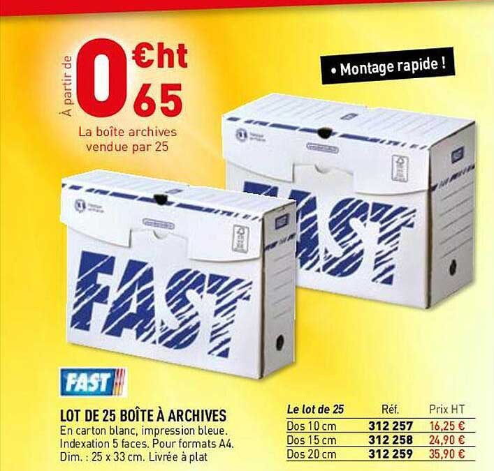 Lot De 25 Boîte à Archives Fast