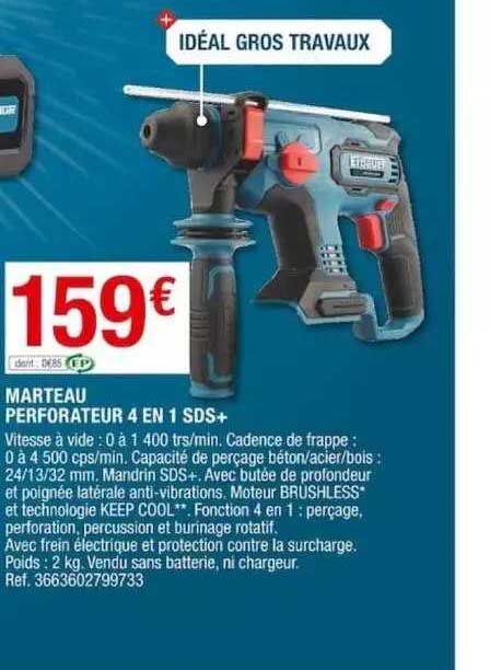 marteau perforateur 4 en 1 sds+