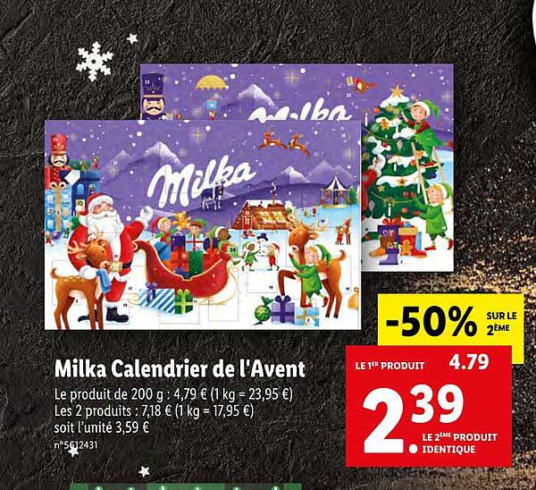 milka calendrier de l'avent