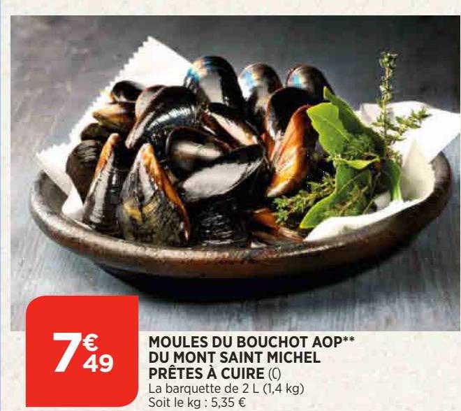 moules du bouchot aop** du mont saint michel prêtes à cuire