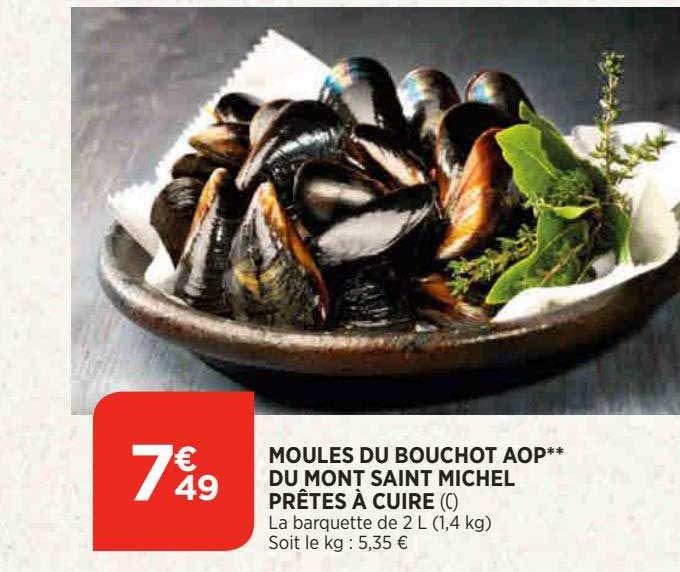 moules du  bouchot aop du mont saint michel prêtes à cuire