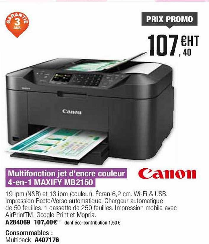 multifonction jet d'encre couleur 4-en-1 maxify mb2150 canon