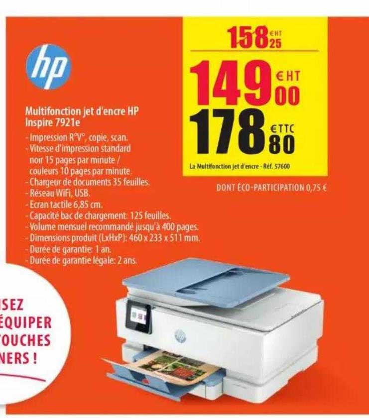 multifonction jet d'encre hp inspire 7921e