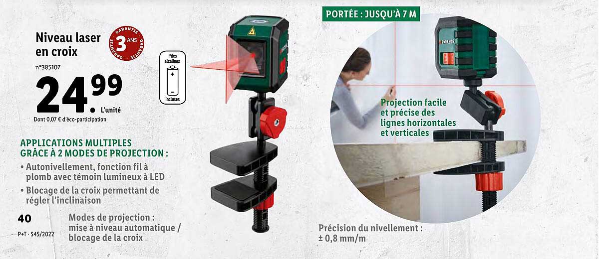 Niveau Laser En Croix Parkside
